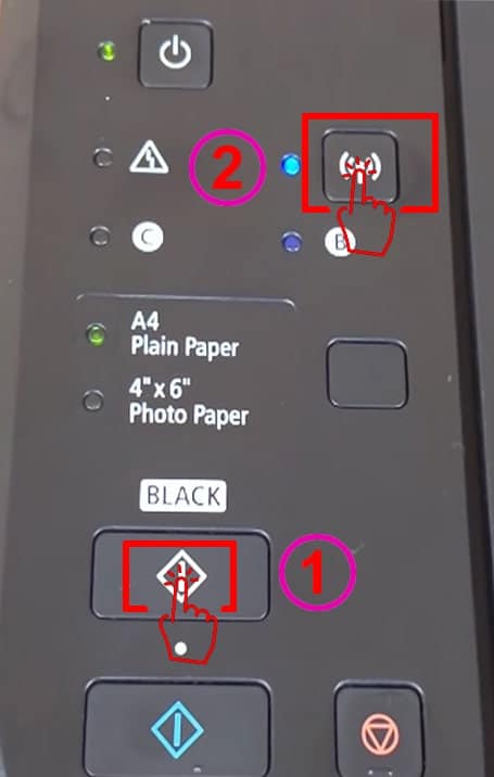 Press Black Button, then Wi-Fi button