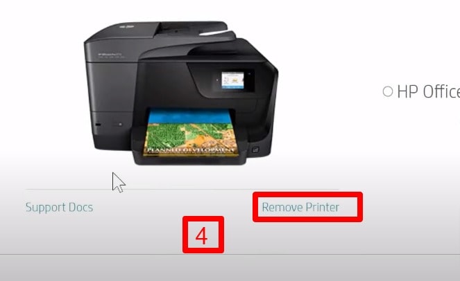 step-4: Click on Remove Printer