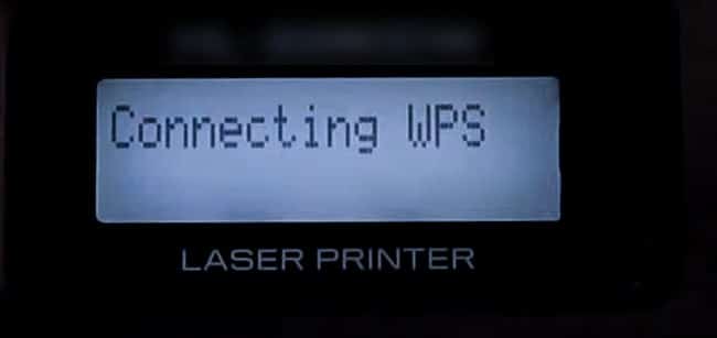 Printer display saying Connecting WPS