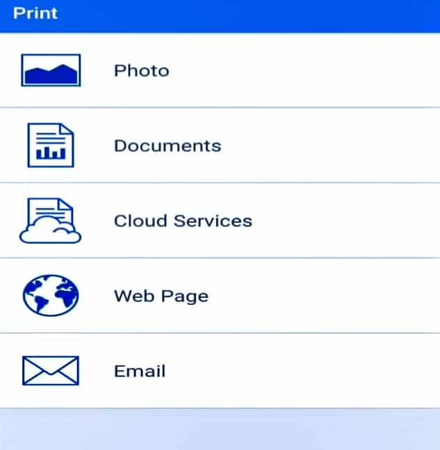 Choose what type of document you want to print