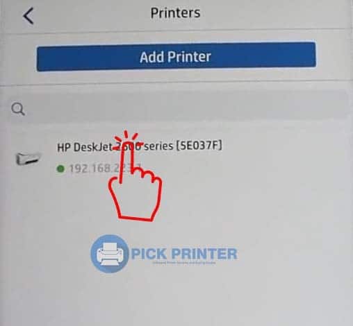 Select HP DeskJet 2600 Series To connect