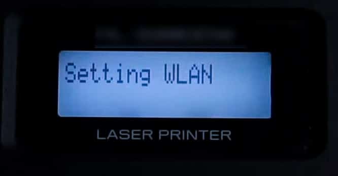 Printer display saying Setting WLAN