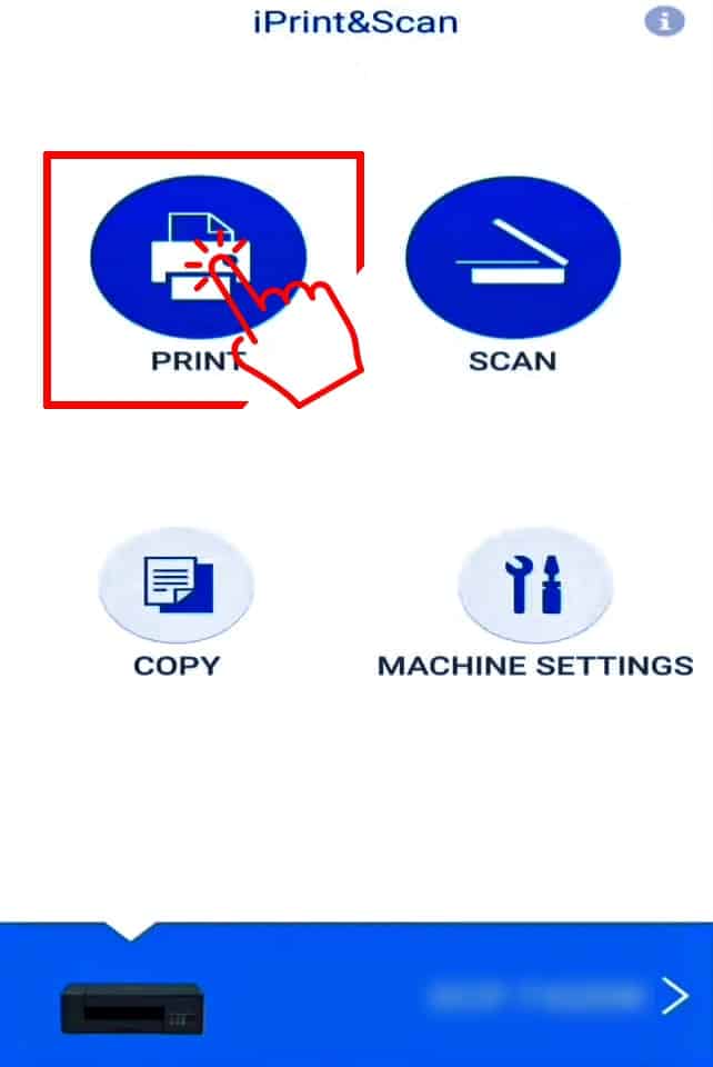 Tap On print in the Brother App